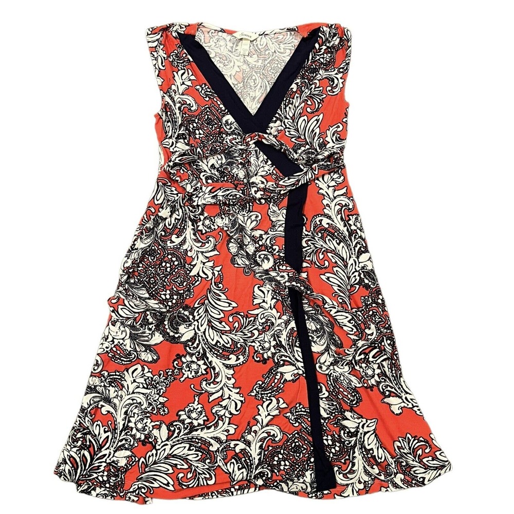 Soma Soft Tank Dress Pockets All Over Print Floral Tie Waist Women’s Small